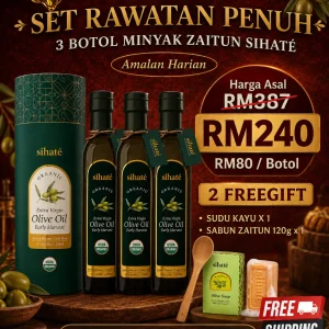 Minyak Zaitun Sihate - Rawatan Penuh 3 Botol