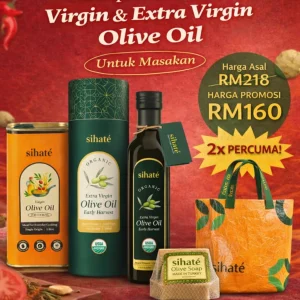 Minyak Zaitun Sihate - Combo Voo Cooking Oil 1 Liter & Evoo Early Harvest 250ml