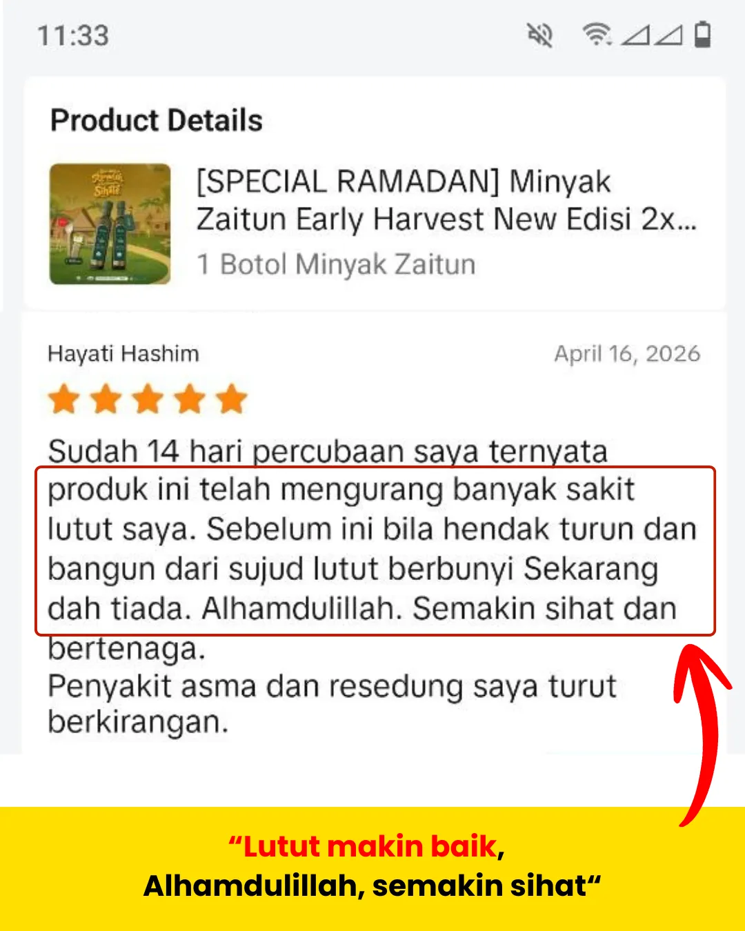 Lutut Makin Baik